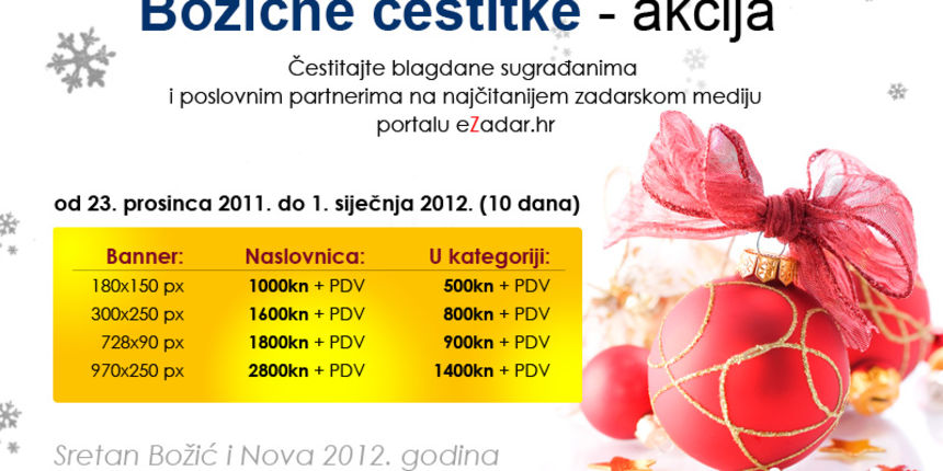 Akcija – blagdanska čestitka na portalu eZadar