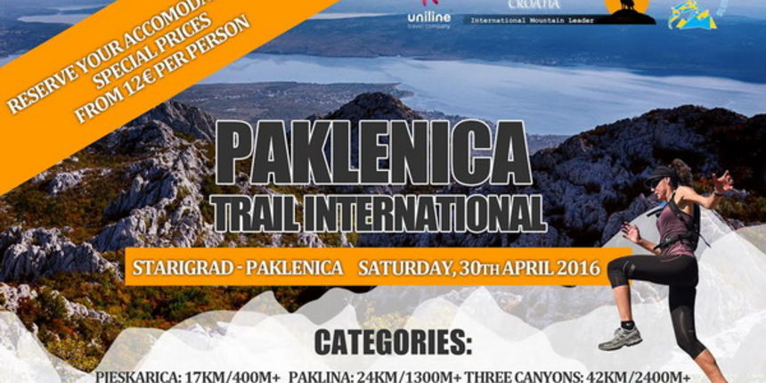 4. Paklenica Trail International – planinska utrka 30. travnja 4. Paklenica Trail International – planinska utrka 30. travnja