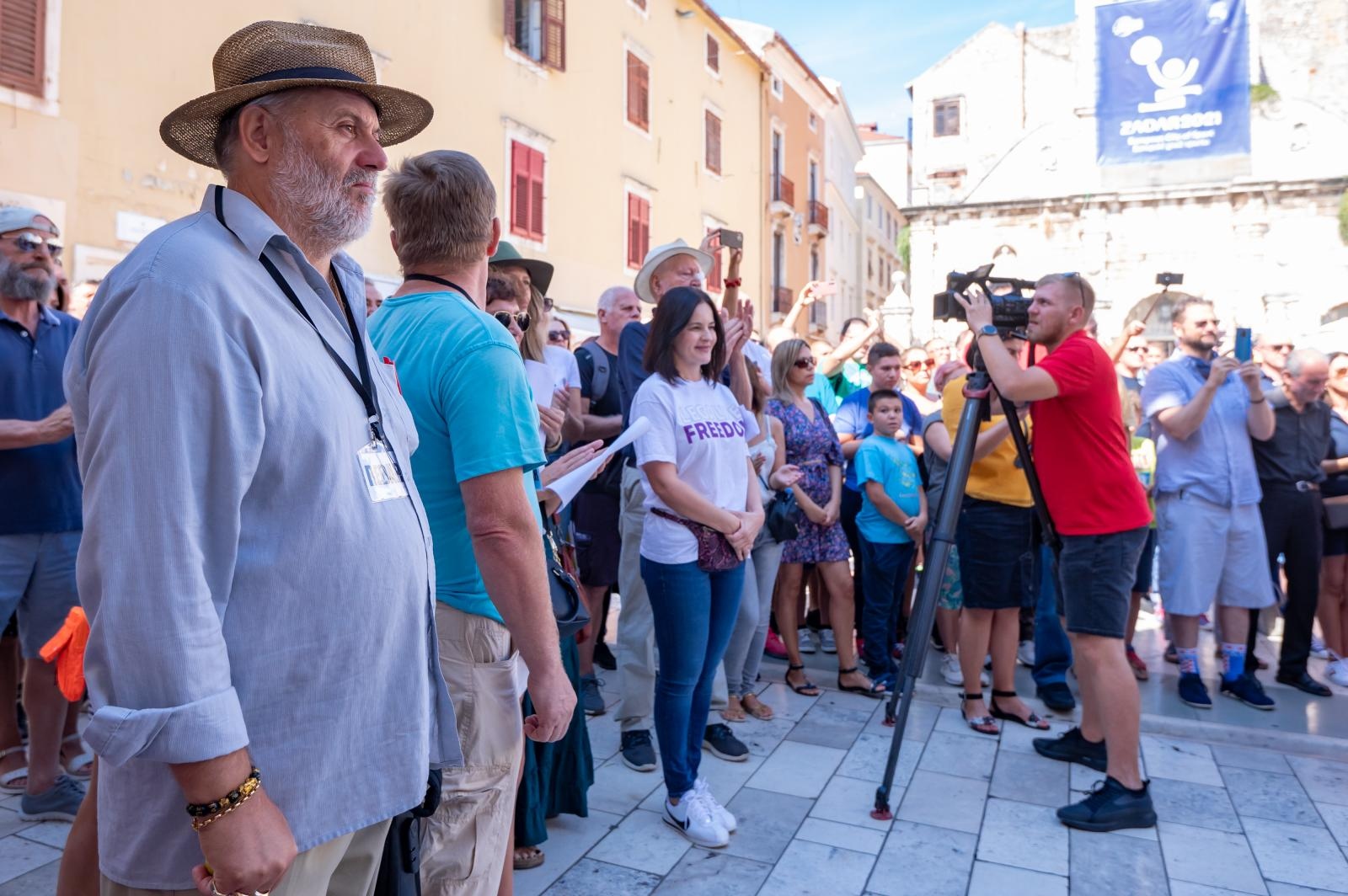 Na Narodnom trgu održan prosvjed “Krik za slobodu” protiv epidemioloških mjera