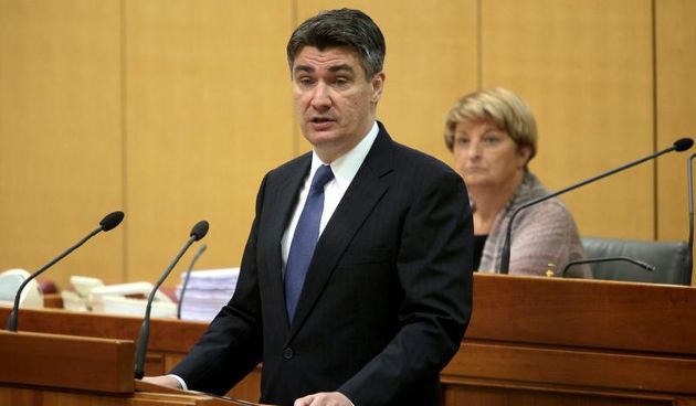 Predsjednik Vlade RH Zoran Milanovic podnio je Hrvatskom saboru prvo godisnje izvjesce Vlade Republike Hrvatske. Photo: Patrik Macek/PIXSELL