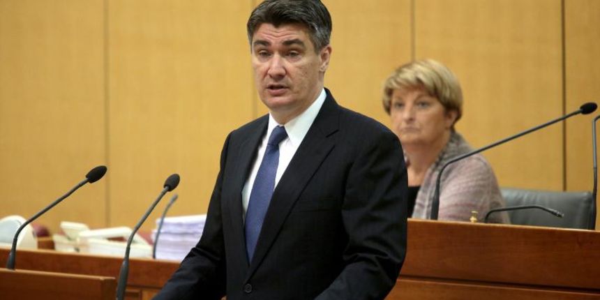 Predsjednik Vlade RH Zoran Milanovic podnio je Hrvatskom saboru prvo godisnje izvjesce Vlade Republike Hrvatske. Photo: Patrik Macek/PIXSELL