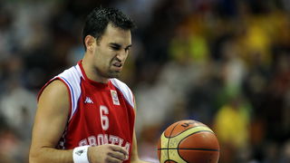 Katowice, 190909.
Dvorana Sport Arena Spodek.
Europsko prvenstvo u kosarci u Poljskoj, razigravanje izmedju Rusije i Hrvatske za odlazak na Svjetsko prvenstvo u Turskoj slijedece godine.
Na slici: Nikola Popovic.
Foto: Drago Sopta  / CROPIX