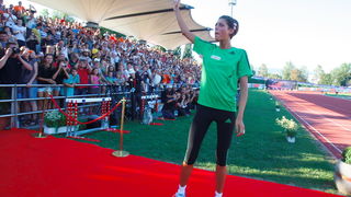 Zagreb, 130911.
IAAF World Challenge Zagreb 2011, 
61. memorijal Borisa Hanzekovica na atletskom stadionu Mladost na Savi.
Na slici: Blanka Vlasic.
Foto: Goran Mehkek / CROPIX