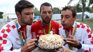 Rioe de Janeiro. Olimpijski prvaci u klasi 470, Šime Fantela i Igor Marenić. Photo. Igor Kralj/PIXSELL Rioe de Janeiro. Olimpijski prvaci u klasi 470, Šime Fantela i Igor Marenić. Photo. Igor Kralj/PIXSELL