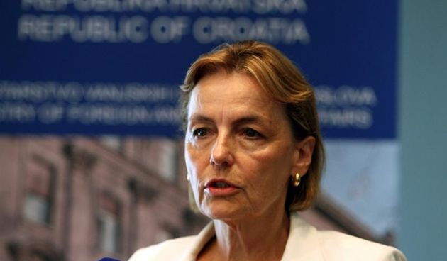 13.08.2015., Rijeka – Potpredsjednica Vlade RH Vesna Pusic odrzala je konferenciju za medije povodom ubojstva otetog hrvata Tomislava Salopeka u Egiptu. Photo: Goran Kovacic/PIXSELL