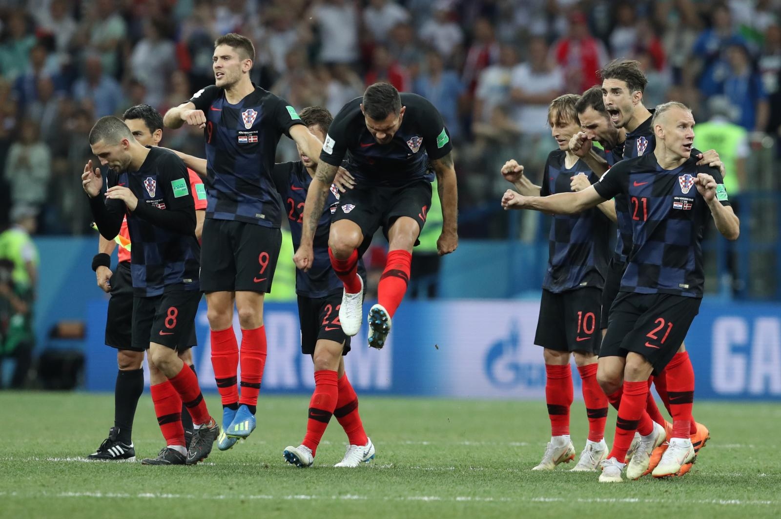 Niznji Novgorod, Rusija – Svjetsko nogometno prvenstvo 2018., osmina finala, Hrvatska – Danska 4-3 (1-1, 1-1).