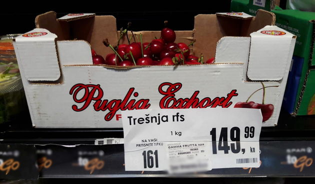 Trešnje po 149,99 kuna za kilo