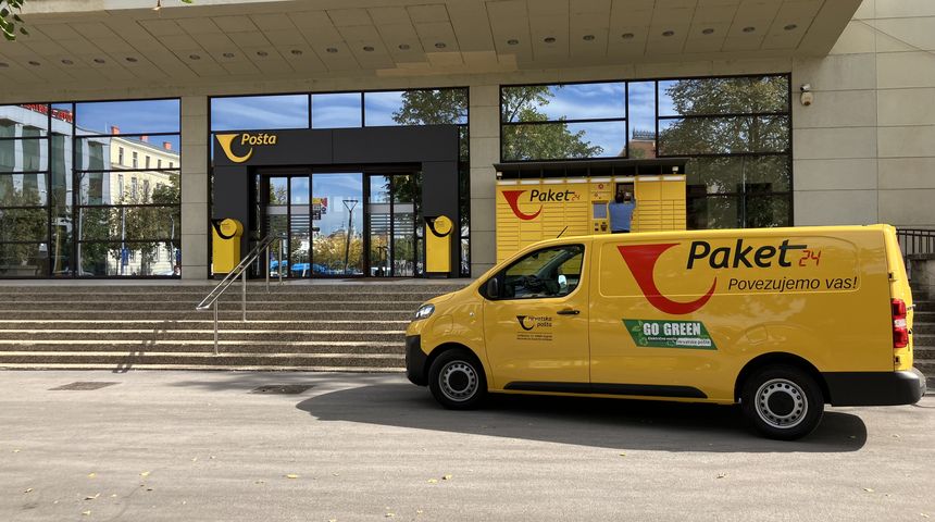 hrvatska posta, paket, paketomat, elektricni kombi hrvatska posta, paket, paketomat, elektricni kombi