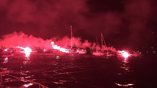 Doček zlatnih zadarskih olimpijaca Šime Fantele i Igora Marenića: Bakljada na brodovima od Vitrenjaka do Morskih orgulja. Foto: Tija Malik Doček zlatnih zadarskih olimpijaca Šime Fantele i Igora Marenića: Bakljada na brodovima od Vitrenjaka do Morskih orgulja. Foto: Tija Malik