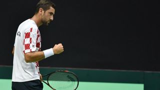 Polufinale Davis Cupa, Hrvatska – Francuska, 2. meč, Marin Čilić – Lucas Pouille. Photo: Hrvoje Jelavić/PIXSELL Polufinale Davis Cupa, Hrvatska – Francuska, 2. meč, Marin Čilić – Lucas Pouille. Photo: Hrvoje Jelavić/PIXSELL