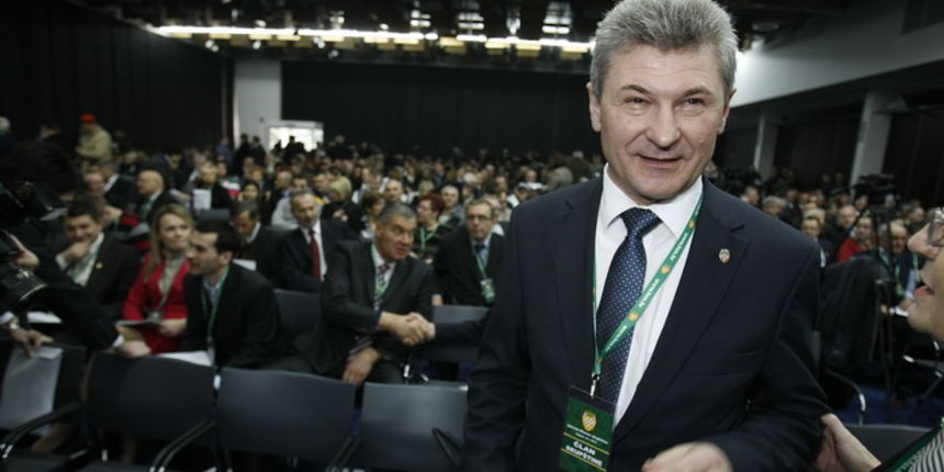 Zagreb, 280112.Globus, Avenija Dubrovnik.Glavna izborna skupstina HSS-a na kojoj se izmedju ostalih clanova predsjednistva bira i novi predsjednik stranke.Kandidati stranke su Damir Bajs i Branko Hrg.Na slici:  Hrg Branko.Foto: Goran Mehkek / Cropix