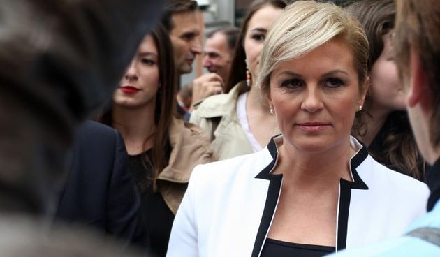 Zagreb – Kolinda Grabar Kitarovic posjetila je stand Saveza gluhih i nagluhih osoba koje obiljezavaju svoj dan. Photo: Borna Filic/PIXSELL