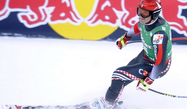 Kitzbuhel, 210111.Fis Audi World Cup, Svjetski skijaski kup u Kitzbuhelu utrka Super G.Na slici: Natko Zrncic Dim sa stratnim brojem 55 zavrsio utrku kao 33.Foto: Drago Sopta / CROPIX