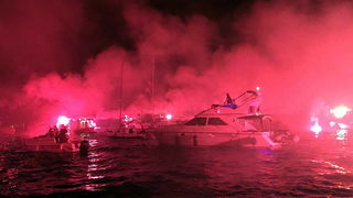 Doček zlatnih zadarskih olimpijaca Šime Fantele i Igora Marenića: Bakljada na brodovima od Vitrenjaka do Morskih orgulja. Foto: Tija Malik Doček zlatnih zadarskih olimpijaca Šime Fantele i Igora Marenića: Bakljada na brodovima od Vitrenjaka do Morskih orgulja. Foto: Tija Malik