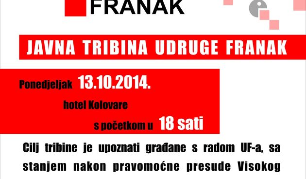 Udruga Franak organizira javnu tribinu