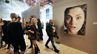 Zagreb, 260213.
Lauba, Prilaz baruna Filipovica 23a.
Otvorenje izlozbe Lovre Artukovica “Lice slike” , ciklus “Lice slike” nastao je od 2006. do 2013. godine, a prikazuje facijalne gestikulacije modela.
Na slici: detalj sa izlozbe.
Foto: Damir Krajac / CR