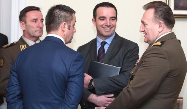 Sjednica Odbora za obranu u Hrvatskom saboru. Mirko Sundov, Igor Dragovan, Josip Buljevic, Drago Lovric. Photo: Patrik Macek/PIXSELL