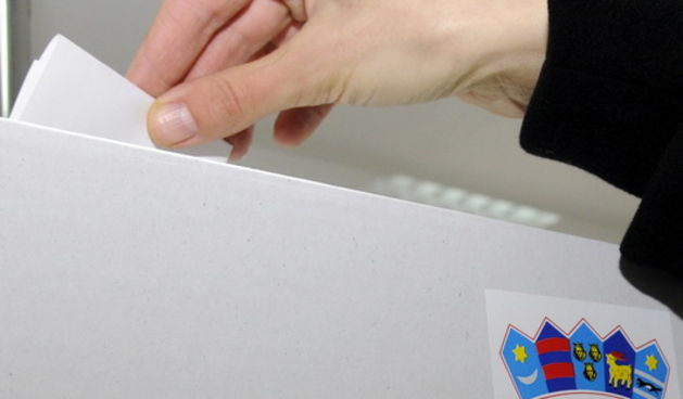 Dubrovnik, 100110.Drugi krug predsjednickih izbora 2010. u kojem gradjani biraju izmedju Ive Josipovica i Milana Bandica.Na fotografiji: glasacko mjesto u Dubrovniku u Hrvatskom zavodu za zaposljavanje.Foto: Admir Buljubasic / CROPIX