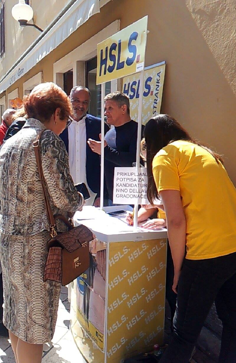 Nino Dellavia HSLS priklupljanje potpisa potpore, lokalni izbori u Zadru Nino Dellavia HSLS priklupljanje potpisa potpore, lokalni izbori u Zadru