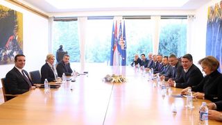 Predsjednica RH primila predstavnike Domoljubne koalicije i Hrvatska raste na konzultacije. Foto: Goran Stanzl/PIXSELL