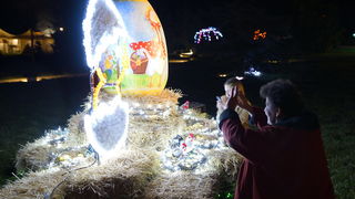 Cazma, 060412.
Obitelj Salaj iz Grabovnice kraj Cazme po prvi je put po uzoru na bozicni ugodjaj priredila i “Uskrsnu pricu”. Za tu su priliku imanje ukrasili s 2700 pisanica, zeceva, pilica i pijetlova koji svijetle po noci i ostavljaju posjetioce bez da