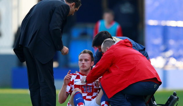 Varazdin, 121010. Gradski stadion Varazdin. Kvalifikacijska utakmica za EP U 21 u Danskoj 2011. Hrvatska – Sapnjolska. Na fotografiji: Ivan Rakitic. Foto: Ronald Gorsic / CROPIX