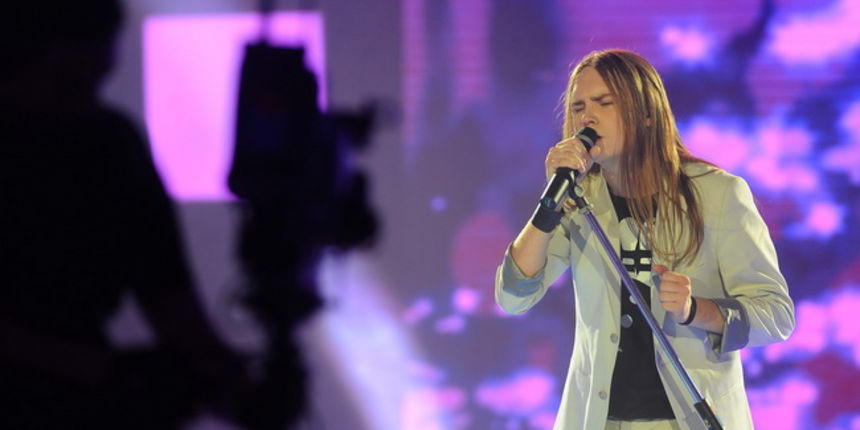 Zagreb, 040610.
Jadran film, Oporovecka 12.
Reality show RTL televizije Hrvatska trazi zvijezdu, finalna emisija.
Na slici: Vilibald Kovac.
Foto: Damir Krajac / CROPIX