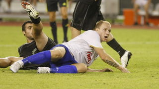 Split,190810.
Stadion Poljud.
Nogometna utakmica kvalifikacija za europsku ligu izmedju Hajduka i Unirea.
Na fotografiji: Senijad Ibricic.
Foto: Duje Klaric / CROPIX