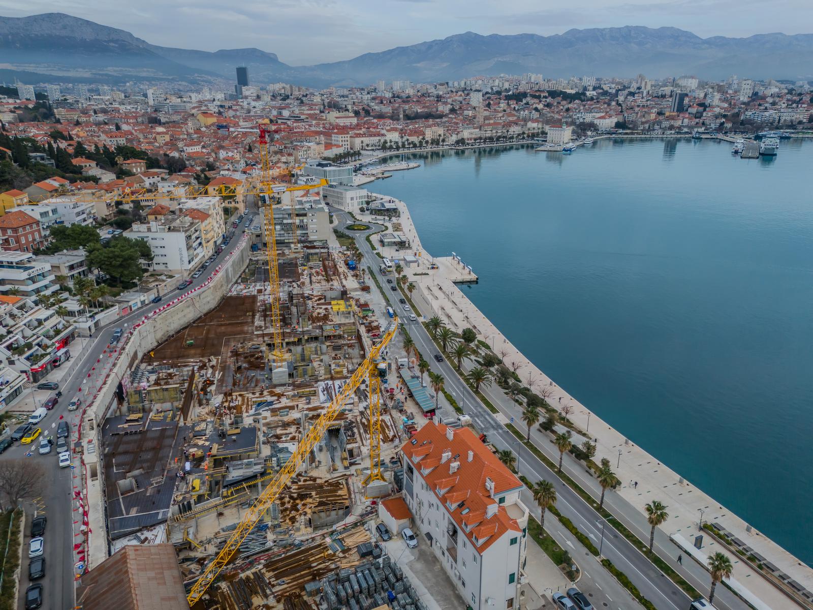 Split: Pogled iz zraka na mjesto gdje je bio hotel Marjan