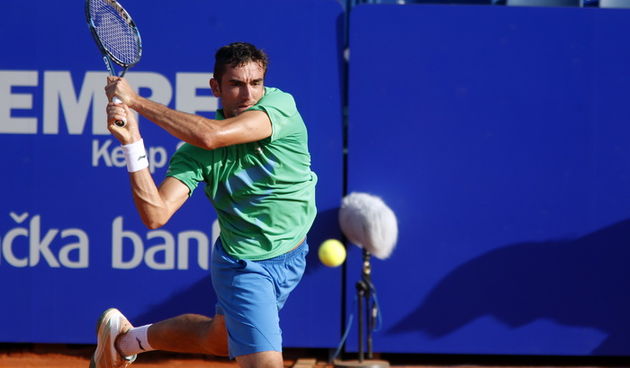 Umag, 130712. 23. ATP Vegeta Croatia Open Umag Turnir traje od 5. do  15.7.2012.  Na centralnom terenu 1/4 finala igraju Wayne Odesnik (USA) i Marin Cilic (CRO). Na fotografiji: Marin Cilic.Foto: Srecko Niketic / CROPIX
