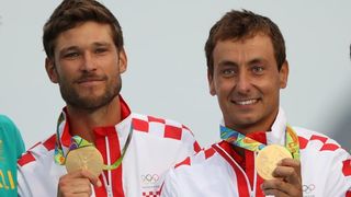 Rioe de Janeiro. Olimpijski prvaci u klasi 470, Šime Fantela i Igor Marenić. Photo. Igor Kralj/PIXSELL Rioe de Janeiro. Olimpijski prvaci u klasi 470, Šime Fantela i Igor Marenić. Photo. Igor Kralj/PIXSELL