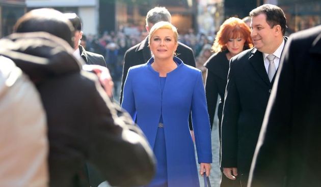 Zagreb – Kolinda Grabar Kitarovic dolazi u Tomicevu gdje ce uspinjacom stici na Gornji grad, na svoju inauguraciju. Photo: Slavko Midzor/PIXSELL