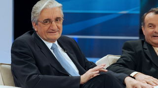 Zagreb, 221209. 
Prisavlje 13, studio HRT-a.
Suceljavanje predsjednickih kandidata.
Na slici: Miroslav Tudjman.
Foto: Damir Krajac / CROPIX