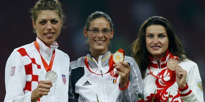 Vlašić, Hellebaut i Čičerova na postolju (Foto:Reuters) Vlašić, Hellebaut i Čičerova na postolju (Foto:Reuters)