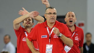 Bydgoszcz, 150909. Dvorana Sport Arena Luczniczka. Europsko prvenstvo u kosarci u Poljskoj, drugi krug natjecanja po skupinama 3. kolo grupe E, utakmica izmedju Hrvatske i Njemacke odlucujuca za ulazak u cetvrtfinale. Na slici: Jasmin Repesa izbornik u po