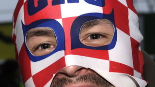 Graz, 210110.
EURO 2010 u rukometu. 
Trece kolo skupine A. Utakmica Hrvatska – Rusija.
Na fotografiji:Hrvatski navijaci ispred dvorane u Grazu.
Foto: Nenad Dugi / Cropix