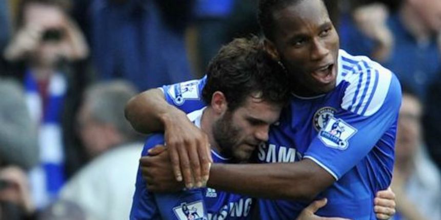 Didier Drogba i Juan Mata, foto: chelseafc.com