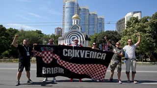 Veseli hrvatski navijači u Rostovu na Donu