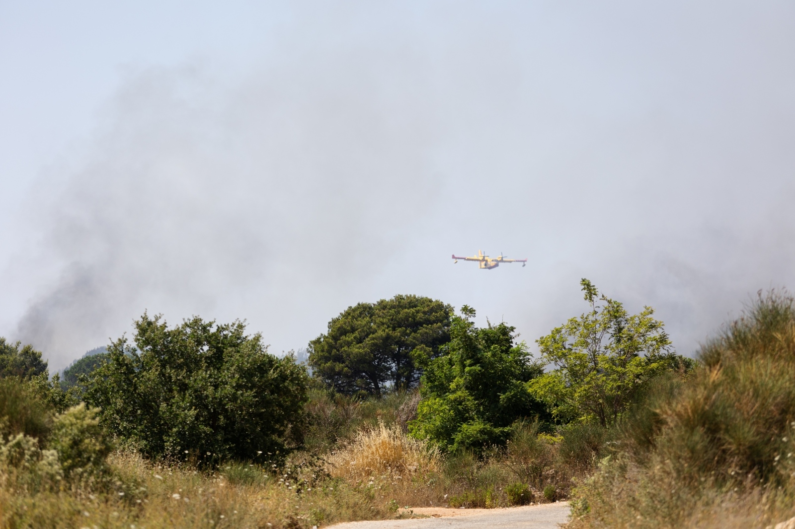 Vatrogasci i kanaderi lokalizirali požar u blizini gradskog deponija Vatrogasci i kanaderi lokalizirali požar u blizini gradskog deponija