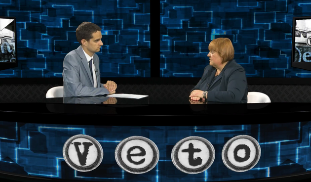 Sanjin Španović i Anka Mrak Taritaš u emisiji Veto na N1 televiziji