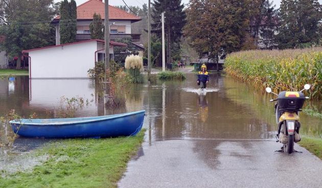 Hrastovljan, Mnoga sela kroz koja protjecu rijeke Plitvica i Bednja poplavljena su zbog visokog vodostaja i podizanja podzemnih voda, poplave Photo: Marko Jurinec/PIXSELL