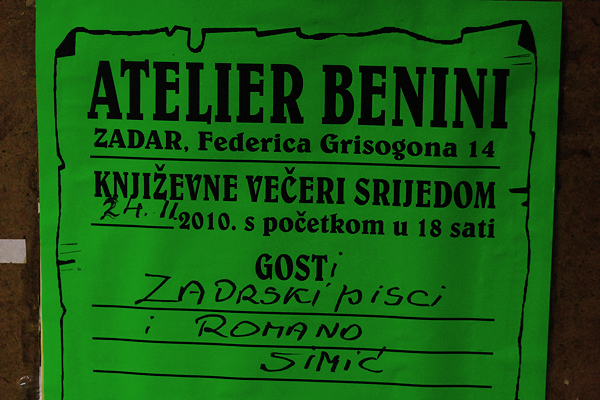 Roman Simić kod “ZaPis”-a u atelieru “Benini” Roman Simić kod “ZaPis”-a u atelieru “Benini”