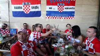 Veseli hrvatski navijači u Rostovu na Donu