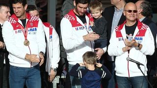 Brončani kauboji svečano dočekani na Trgu bana Josipa Jelačića. Foto: Goran Stanzl/PIXSELL
