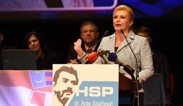 Zadar – U HNK-u odrzan je izvanredni sabor i biranje novog predsjednika HSP AS-a. Saboru je nazocila i Kolinda Grabar Kitarovic. Photo: Dino Stanin/PIXSELL
