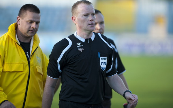 Zadar, 260513.
Stadion Stanovi.
Utakmica MAXtv 1. HNL izmedju Zadra i Splita.
Na fotografiji: glavni sudac Damir Batinic.
Foto: Tom Dubravec / CROPIX