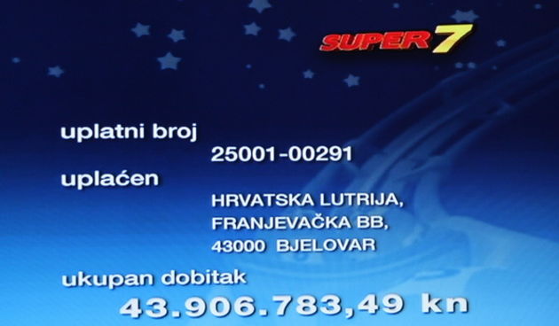 Loto 7/39: Supersedmica u Bjelovaru