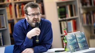 Zagreb – U knjiznici Bogdan Ogrizovic odrzana je promocija novog romana iz biblioteke Balkan Noir: Mima i kvadratura duga, Zelimir Peris. Photo: Petar Glebov/PIXSELL