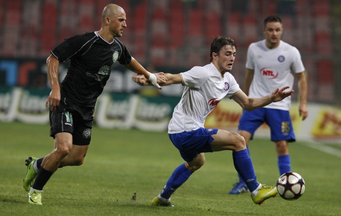 Bukurest, 260810. Gradski stadion. Uzvratna utakmica cetvrtog kola kvalifikacija za Europsku ligu izmedju Uniree i Hajduka. Na fotografiji: Ante Vukusic. Foto: Ante Cizmic / CROPIX