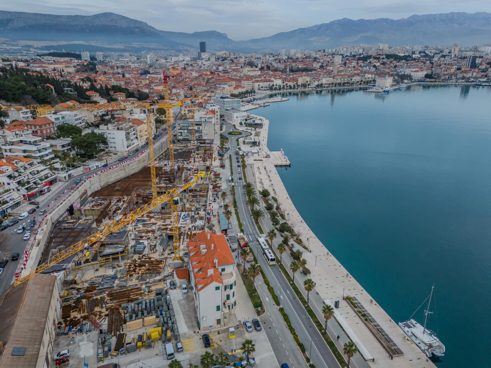 Split: Pogled iz zraka na mjesto gdje je bio hotel Marjan